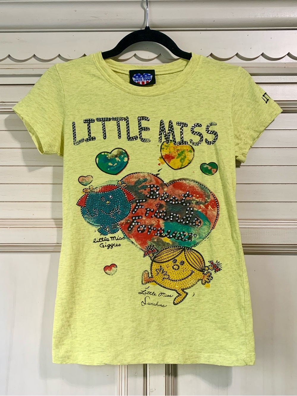 Little Miss Sunshine Junk Food Tshirt Rare Embellished Tee Women’s Size Small